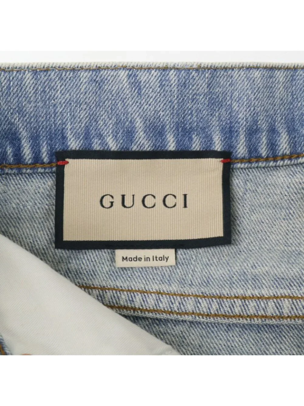 Gucci Light Blue GG Turnup Washed Denim Pants 28